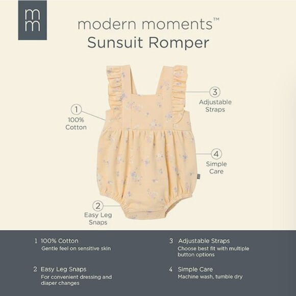 Modern Moments by Gerber Baby Girls' Sleeveless French Terry Romper - Picture 1 of 3